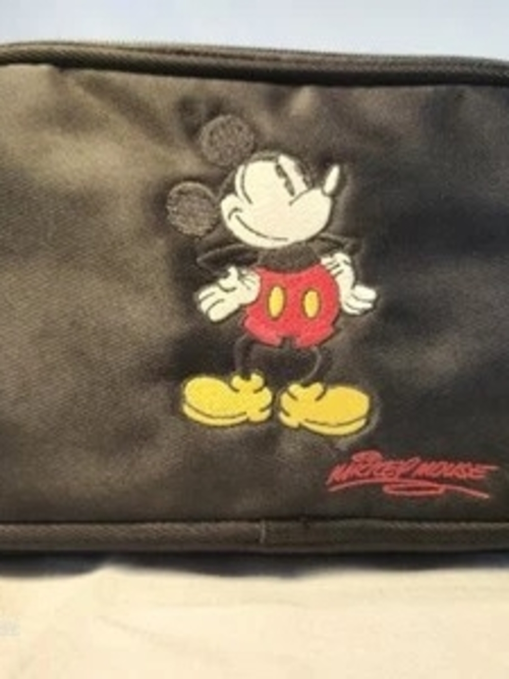 Walt Disney World Parks Embroidered Mickey Mouse Black Fanny Pack Hip Belt Bag